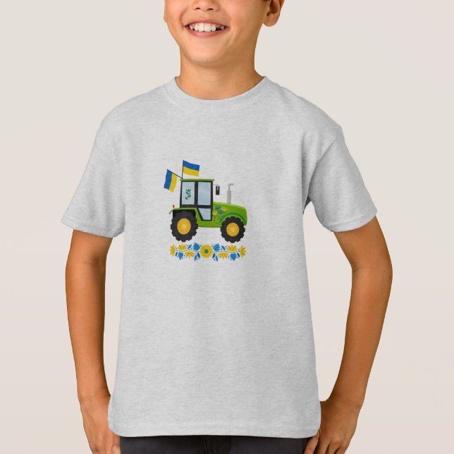 T-shirt Whimsical Ukraine Tractor Kids (Devant)