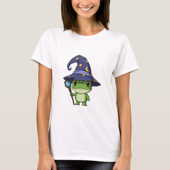 T-shirt Whimsical Wizard Frog Character (Devant)