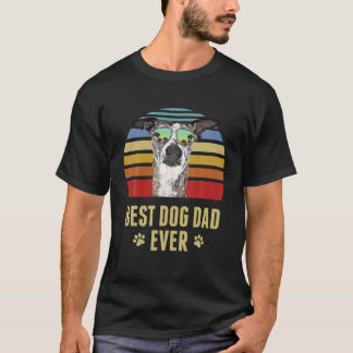 T-shirt Whippepets Meilleur Chien Papa Jamais Retro Sunset