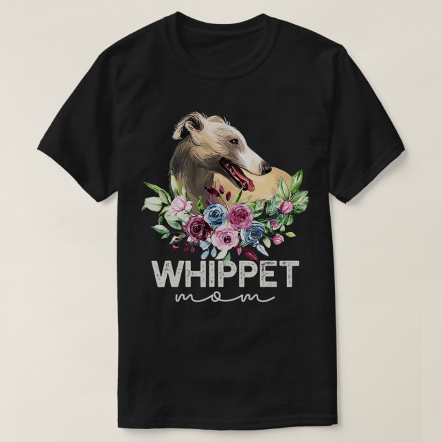 T-shirt Whippet Cadeaux Chien Maman (Design devant)