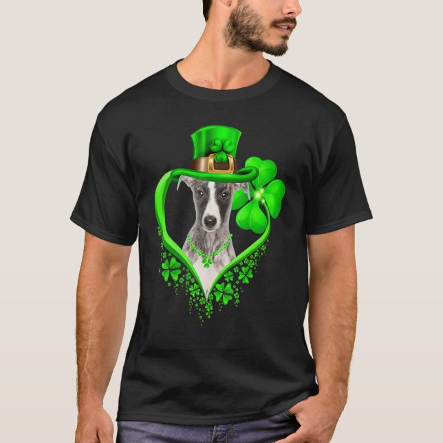 T-shirt Whippet Chien Jour de la Saint Patrick Lover Shamr (Devant)