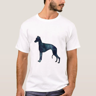T-shirt Whippet Chien race Noir Aquarelle Silhouette