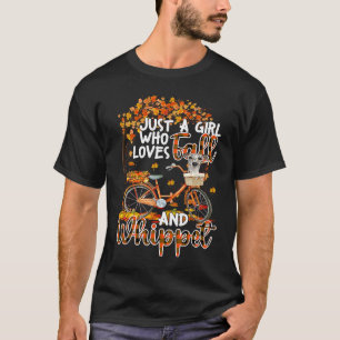 T-shirt Whippet Et Automne Drôle Propriétaire Chien Bicycl