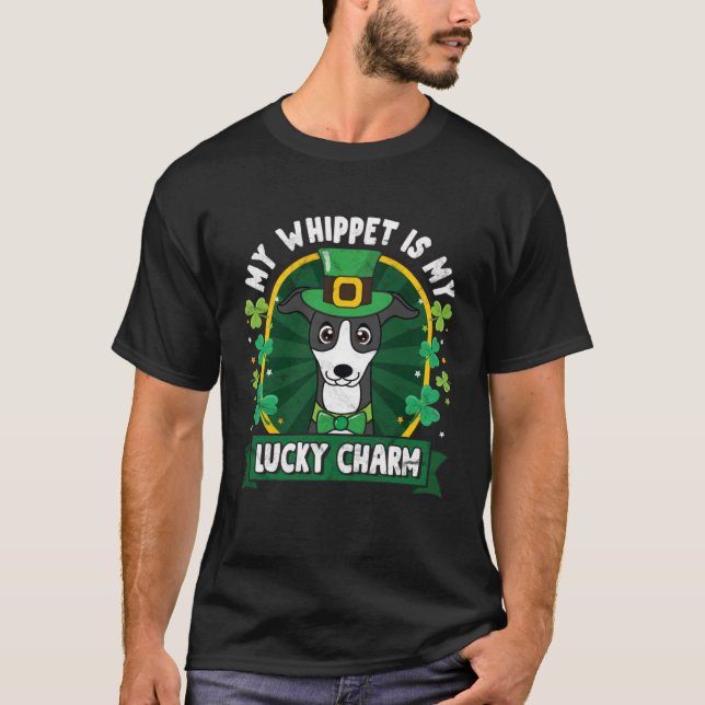 T-shirt Whippet St Patricks Lucky Charm Mom Dad (Devant)