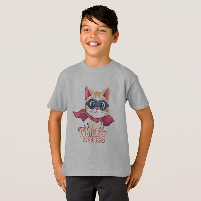 T-shirt Whisker Warriors - Pastel Hero Cat (Devant entier)