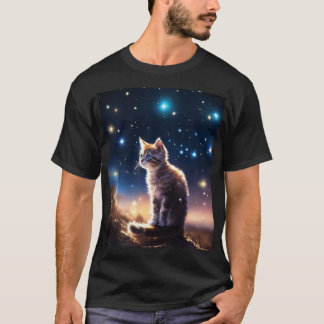 T-shirt Whiskers célestes : Le voyage de Kitten à travers