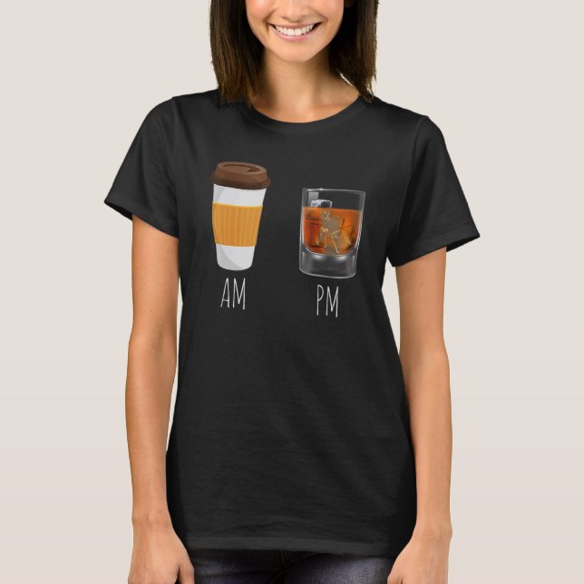 T-shirt Whiskey café du matin en soirée Latte AM Whi (Devant)