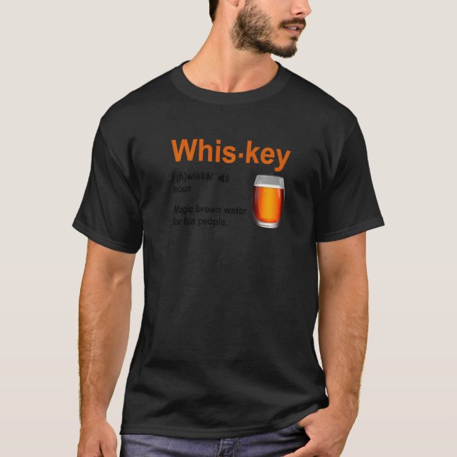 T-shirt Whiskey Définition Eau Brune Magique Pour Les Gens (Devant)