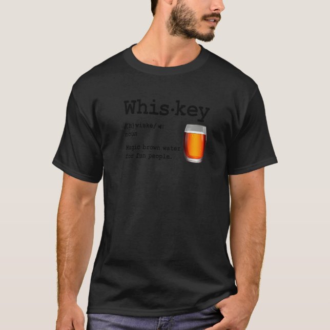 T-shirt Whiskey Definition Magique Eau Brown Pour Les Pers (Devant)