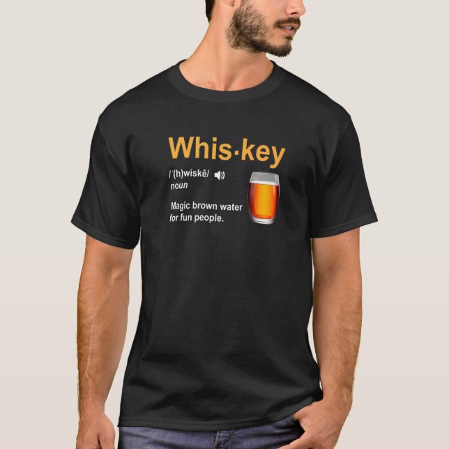 T-shirt Whiskey Definition Magique Eau Brown Pour Les Pers (Devant)