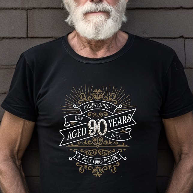 T-shirt Whiskey Mens Funny 90e anniversaire (Créateur téléchargé)