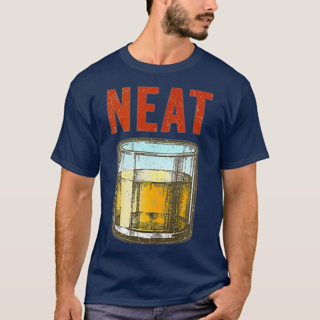 T-shirt Whiskey Neat Old Fashié Scotch Et Bourbon (Devant)