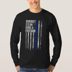 T-shirt Whiskey Steak Guns & Freedom Patriotique Papa Gran