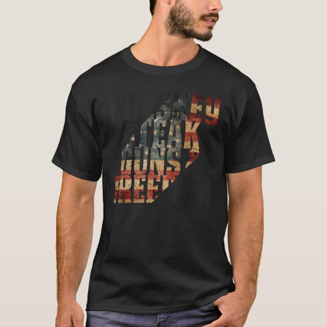 T-shirt Whiskey Steak Guns & Liberté Drapeau patriotique V (Devant)