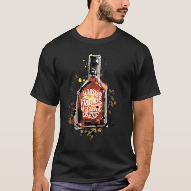 T-shirt Whisky Et Les Amis Font Un Grand Mélange Whiskey (Devant)