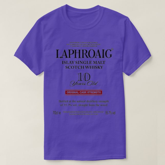 T-shirt Whisky pur Bière Laphroaig Scotch (Design devant)