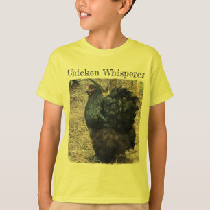 T-shirt Whisperer de poulet avec la poule noire de Cochin