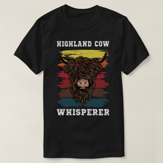 T-shirt Whisperer de vache Highland (Design devant)