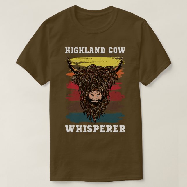 T-shirt Whisperer de vache Highland (Design devant)