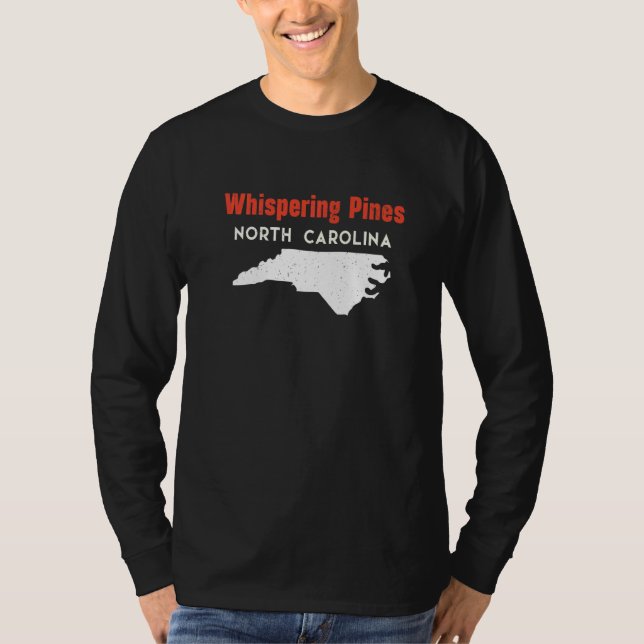 T-shirt Whispering Pines North Carolina USA State America  (Devant)