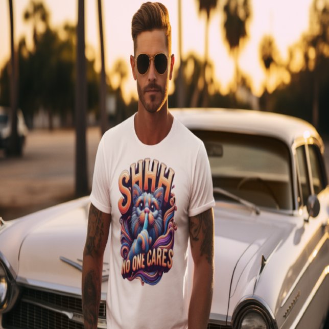 T-shirt Whispers Chat Whimsical Shhh Personne Ne S'En Souc (Créateur téléchargé)