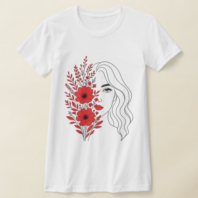 T-shirt Whispers of Nature - Beauté féminine en fleurs (Poser)