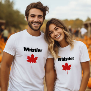 T-shirt Whistler Canada Natural Red Maple Leaf