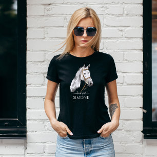 T-shirt White Appaloosa cheval portrait cowgirl équestre