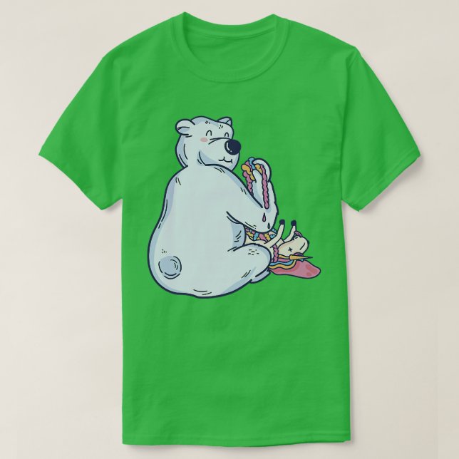 T-shirt White Bear Manger Unicorne Premium (Design devant)