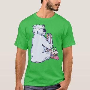 T-shirt White Bear Manger Unicorne Premium