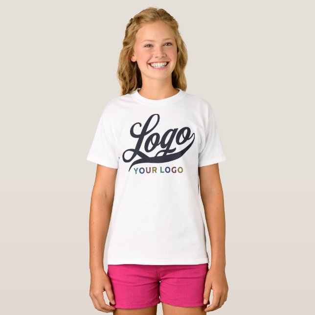 T-shirt White Company Logo Swag Business Kids Girls (Devant entier)