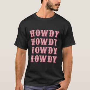 T-shirt White Cow Howdy Rodeo Western Pays Sud