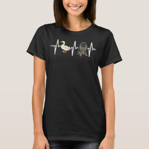 T-shirt White Duck Keeshond Heartbeat Chig