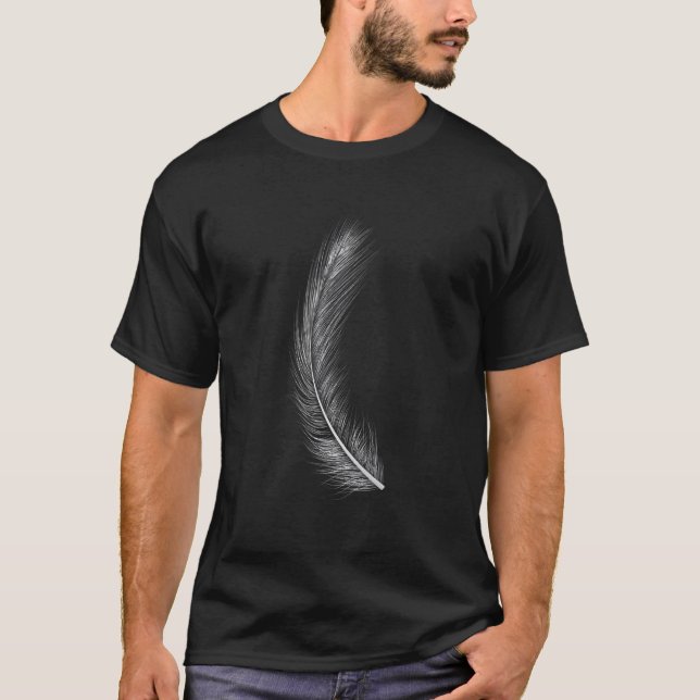 T-shirt White Feather Angel Symbols Esoteric Spirtuality (Devant)