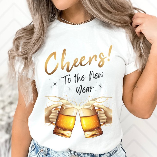 T-shirt White & Gold Cheers to New Years Eve Party 2024 (White & Gold Cheers to New Years Eve Party 2024 T-Shirt)