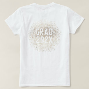 T-shirt White Gold Elegant Foil Botanics Graduate Uni