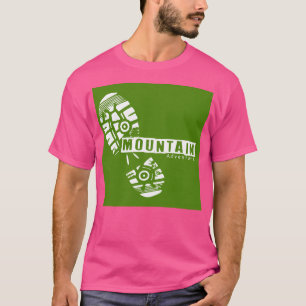 T-shirt White Green Man Step Mountain Adventure Actif
