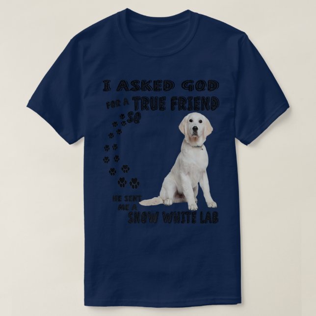 T-shirt White Lab Dit Maman Papa Imprimer, Neige Labrador  (Design devant)