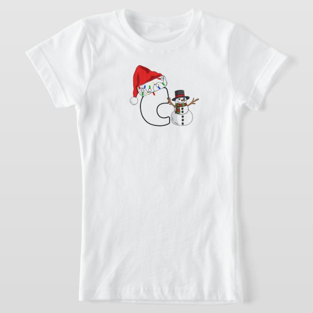 T-Shirt White letter c christmas gift  (Poser)