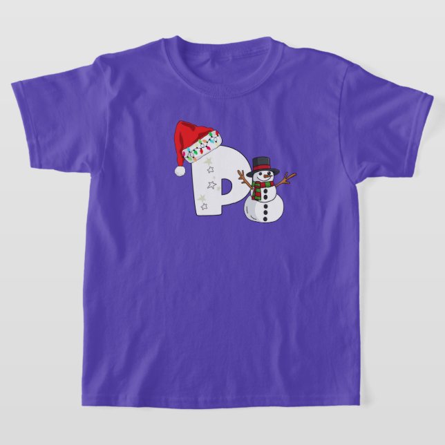T-shirt White letter p christmas gift  (Poser)
