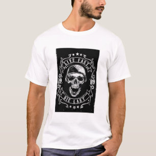 T-shirt White Live Fast Die Dernier Crâne Graphic Tee