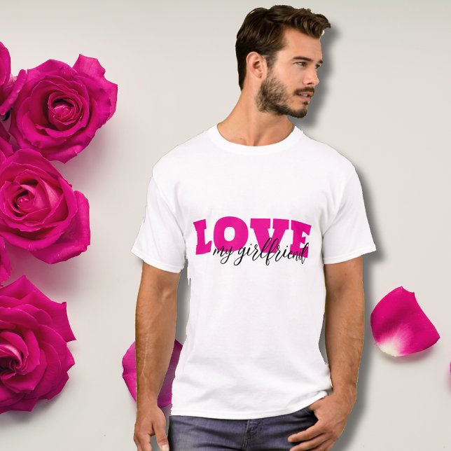 T-shirt White LOVE Hot Pink Valentine (Créateur téléchargé)