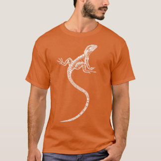 T-shirt White Majestic Australian Water Dragon Line Art re