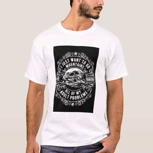 T-shirt White Mountain Échapper Adulte Problèmes Tee (Devant)
