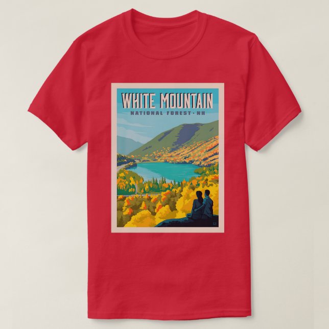 T-shirt White Mountain National Forest New Hampshire (Design devant)