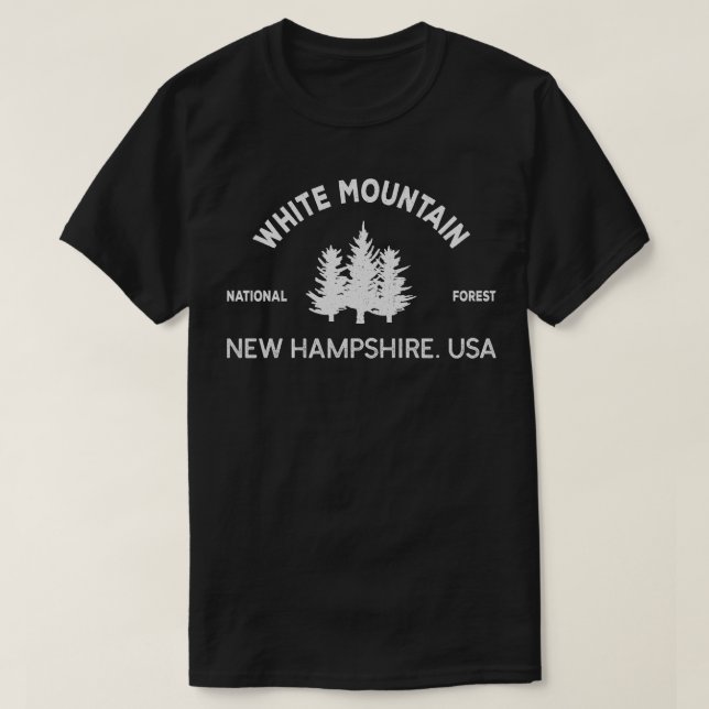 T-shirt White Mountains Forest Nature New Hampshire (Design devant)