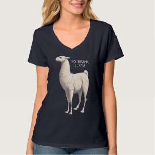 T-shirt White No Drama Llama
