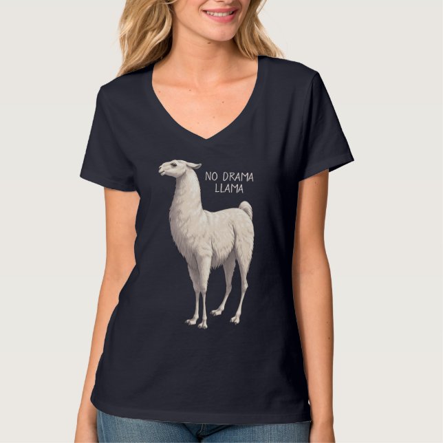 T-shirt White No Drama Llama (Devant)