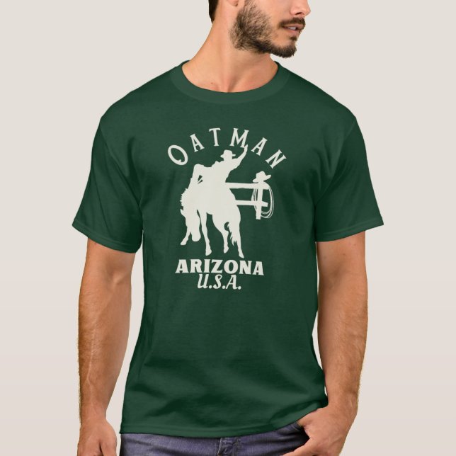 T-shirt White Oatman Arizona Rodeo Rider (Devant)