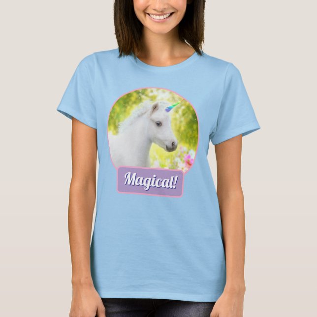 T-shirt White Pony Unicorn (Devant)